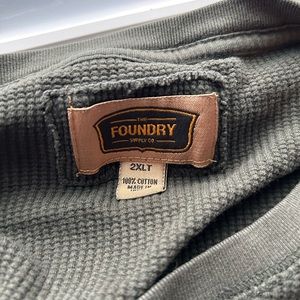 Men’s Foundry Supply Co. 2XLT long sleeve waffle knit shirt in Hunter Green